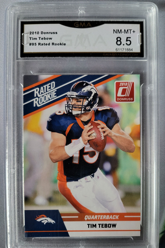 TIM TEBOW 2010 DONRUSS RATED ROOKIES GMA 8 5 NM M GRADED NFL ROOKIE RC 