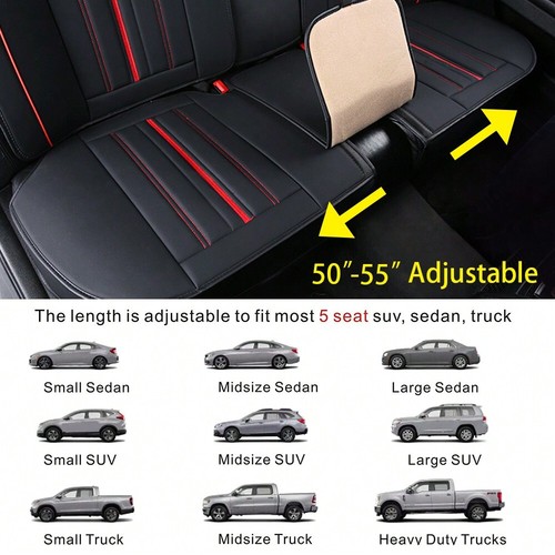 Universal 5-Piece Leather Car Seat Covers - Waterproof Full Set for Sedans SUVs - Picture 54 of 61