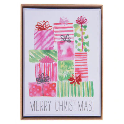 Graphique Watercolor Presents Large Classic Holiday Boxed Card 15ct w