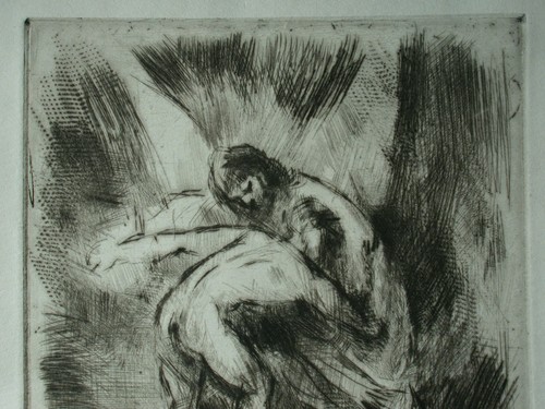 Szilard IVAN (1912-1988) Kampf mit dem Engel – Radierung - Ungarn 1968. - Bild 3 von 8