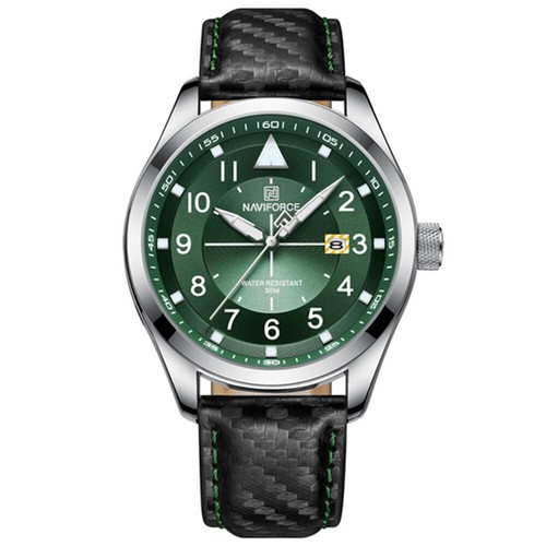 NAVIFORCE Men Leather Watch Calendar Watches Male Quartz Sport Wristwatch Gift - Picture 24 of 25