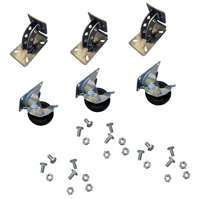 UDS Wheel Kit for 55 Gallon UDS Ugly Drum Smoker 3" Casters Brackets Heavy Duty