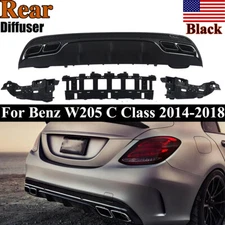 C63 Style Rear Diffuser & Exhaust Tips For 2014+ Mercedes-Benz C Class W205/S205
