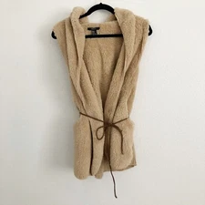 Forever 21 Womens Fuzzy Teddy Open Sweater Vest 