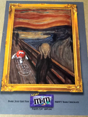 2006 print ad -M&Ms candy Munch painting Scream Skrik hopscotch