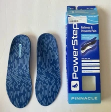 Powerstep Pinnacle Neutral Arch Full Length Insoles Womens 10-10 1/2 Men 8-8 1/2