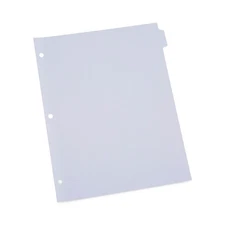 Universal 20845 11" x 8.5" 8 Self-Tab Index Dividers - White (24/BX) New