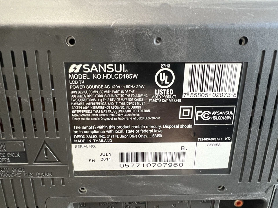 Sansui HDLCD185W 19 inch LCD TV HDMI Flat Screen Television NO Remote - Image 3 of 4