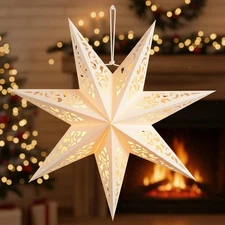 BESPORTBLE Paper Star Lantern - 45cm Hanging Star Lamp Shade for Weddings, Ch...