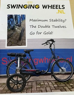 BIKE-“TRIKE” ADULT TRAINING WHEELS DUTCH STABILISERS- SWINGINGWHEELS/DOUBLE 12’s - Image 1 of 4