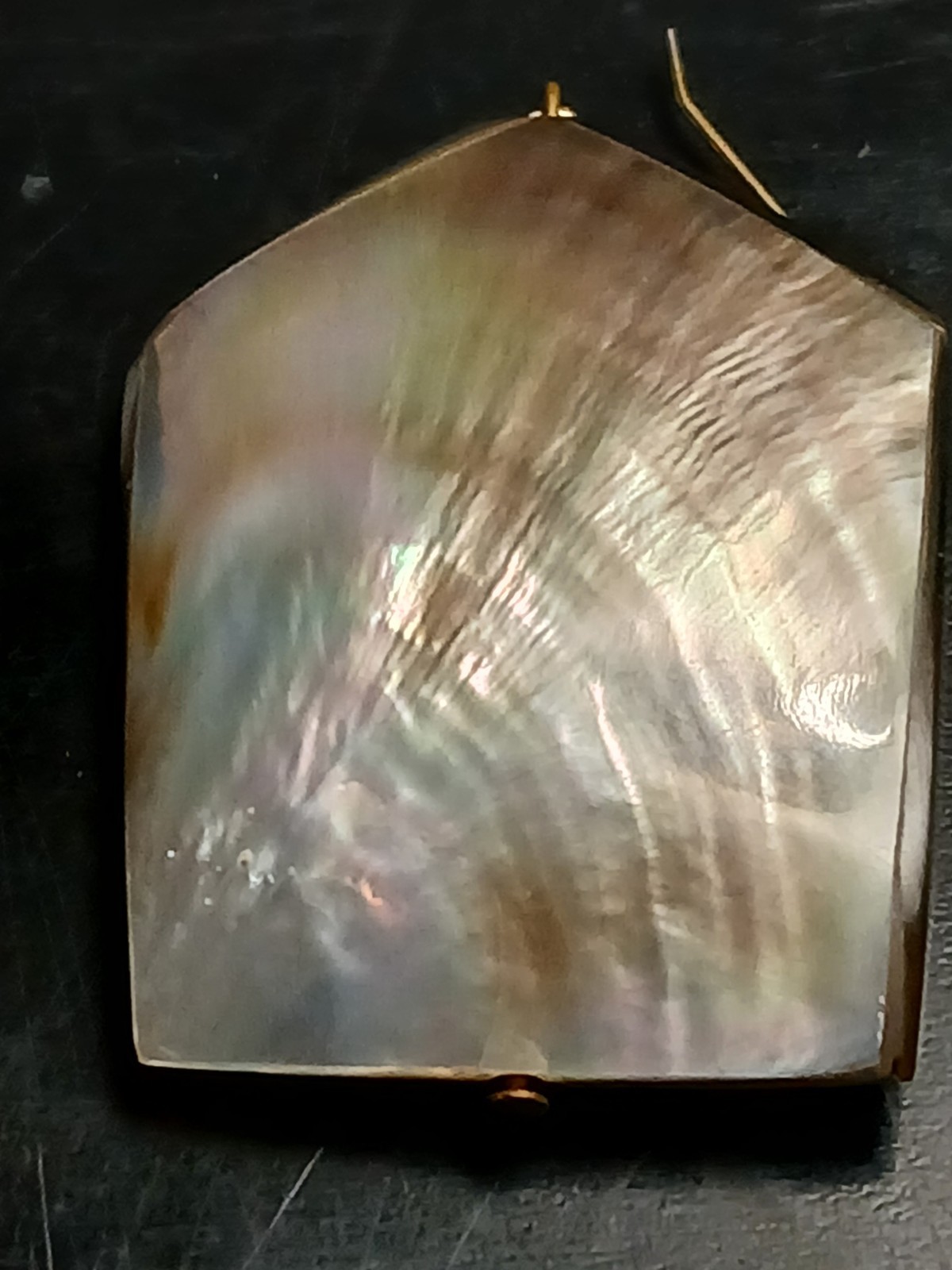 Large, Pentagon Shaped Shell Drop Dangle Earrings. - image 8