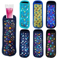 6 Pieces SLEILIN Ice Pop Neoprene Insulator Sleeves, Ice Pop Stick Sleeves fo...