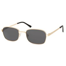 SOJOS Retro Rectangle Polarized Sunglasses for Women and 54-21-145, Gold/Grey