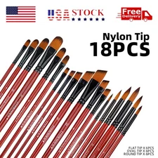 18PCS Paint Brushes Set Art Supplies for Acrylic Oil Watercolor Detail Painting