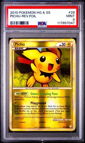 Pichu 28/123 Heartgold & Soulsilver Reverse Holo Pokemon 2010 PSA 9