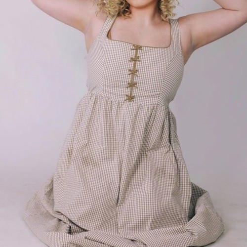 CAROLINE CONSTAS Cottagecore Gingham Maxi Dress Size L - Picture 8 of 8
