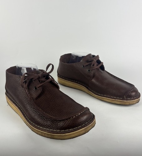 CLARKS Original Mens US Size 10.5 Seam Trek Brown Leather Crepe Sole Lagenlook