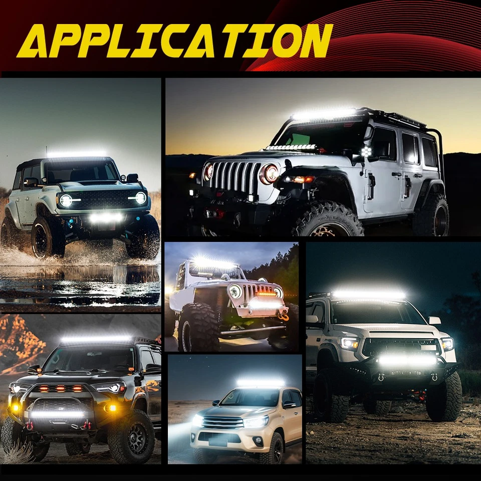 Combo de barra de luz de trabajo LED de 20" + cápsulas de 4" + kit de cables para Toyota 4Runner Tacoma RAV4 Foto 2 de 4