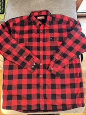 Simms Mens XL Buffalo Plaid Cold Weather Long Sleeve Thermal Lined Flannel Shirt