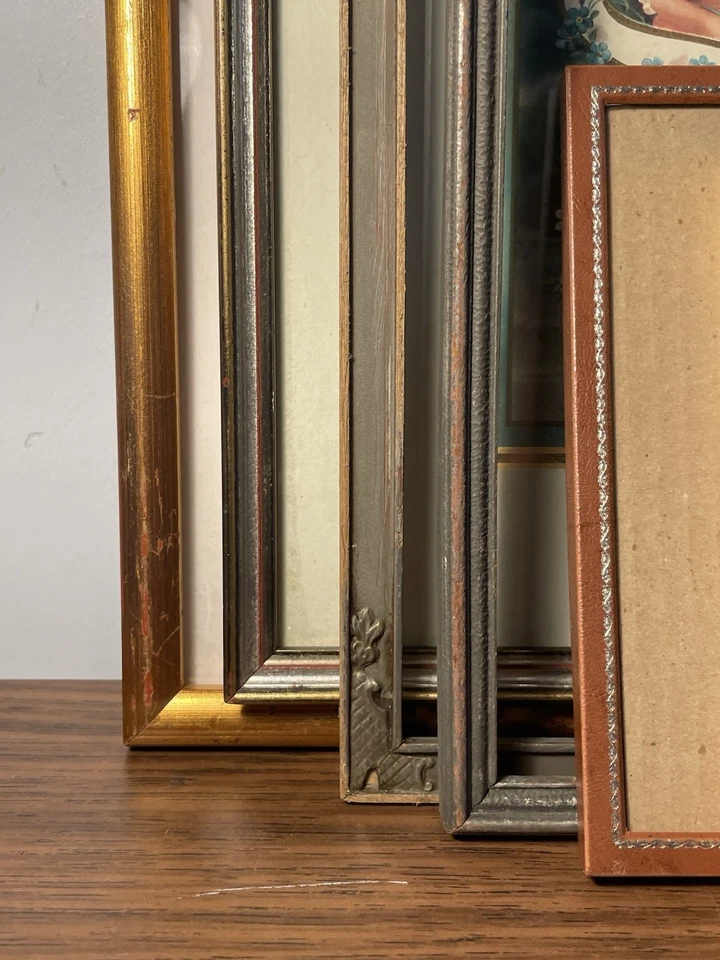 Lote de marcos vintage MCM oro madera dorada artes y manualidades MEZCLA DE IMÁGENES delgado delgado rusti Foto 3 de 4