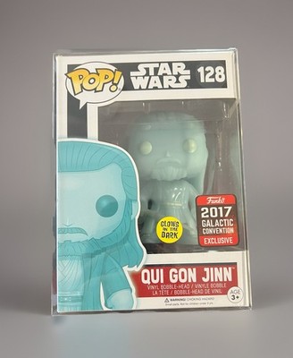 Funko Pop Star Wars Qui Gon Jinn 128 Holographic Exclusive