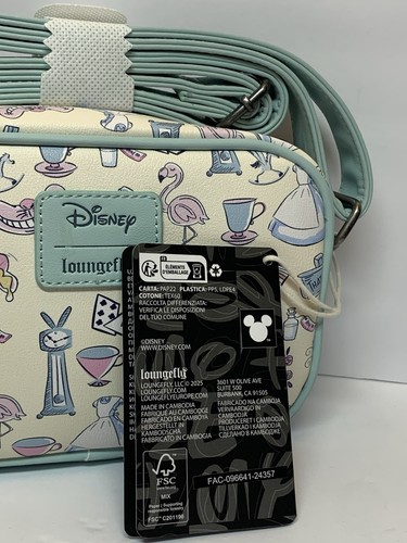 Bolso Bandolera Loungefly Disney Alicia en el País de las Maravillas Iconos Gato Sombrerero Loco Nuevo con Etiquetas - Imagen 4 de 8