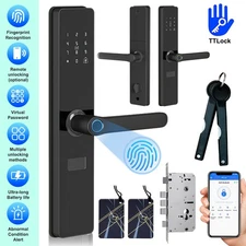 7-in-1 Smart Door Lock WiFi Alexa Bluetooth Electronic Keyless Fingerprint Lock*