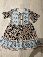 Romantic Paisley Split Neck Mini Dress Size S But More Like M 10