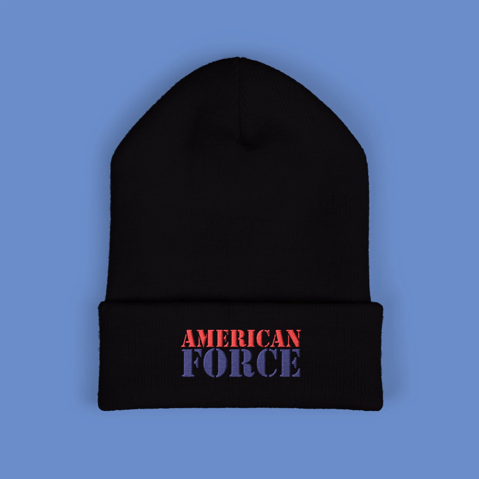 American Force Wheels Racing Embroidered Classic Winter Black Beanie Hat