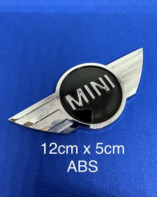 Logo Mini Cooper ABS 120 x 50mm Voiture Grille Capot Emblème avant ou Arrière - Photo 1/4