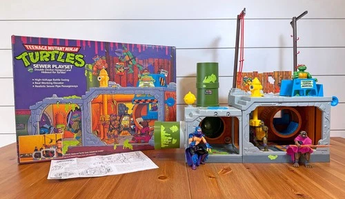 1989 TMNT Teenage Mutant Ninja Turtles Sewer Playset 100% COMPLETE w/ Box CLEAN!