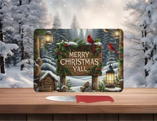 Christmas ~ 15 x 11 ~Tempered Glass Cutting Board~FREE shipping~ CHOICE~Gift