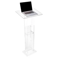 Uimoso Podium Stand 50 in Portable Acrylic Lectern Storage Shelf Wide Reading