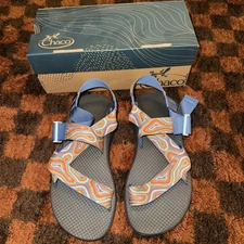 NEW NIB Chaco Mega Z Cloud Wide Strap Sandal blue Agate Baked Clay size 8