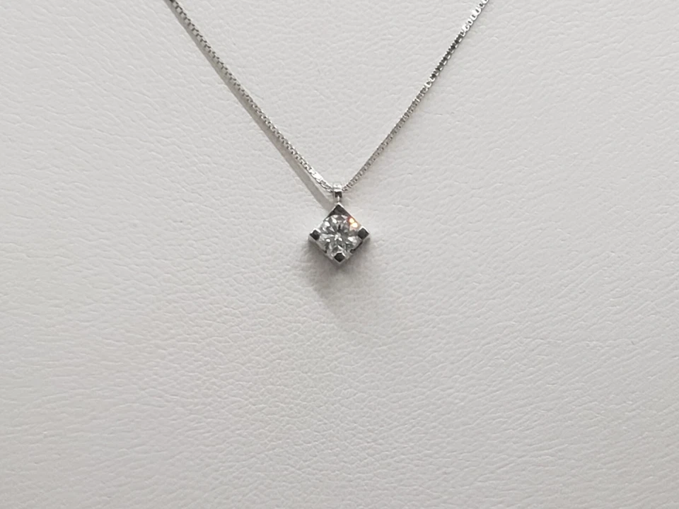 Recarlo Collar Punto de Luz Oro Blanco 18KT con Diamante De 0.22CT (0131) - Imagen 2 de 4