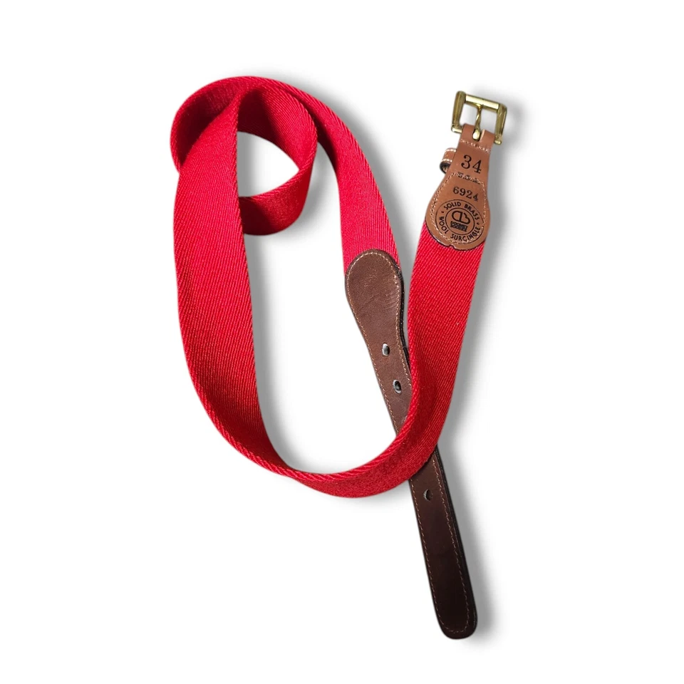 Cinturón Surcingle de Lana Roja Dooney & Bourke Cuero Marrón Latón Sólido Para Hombre Talla 34 Foto 4 de 4