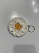 Handmade Crochet Daisy Flower Keychain