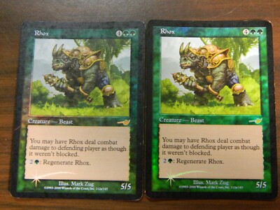 MTG Nemesis FOIL Rare Promo Rhox x2 LP - Excellent Condition | eBay