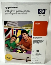 hp Premium Soft Gloss Photo Paper, 4" x 6" - 100 sheets, new