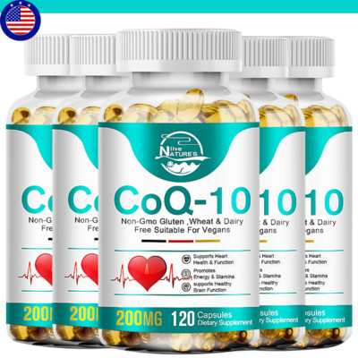 （5Packs） CoQ 10 Coenzyme Q10 Capsules Blood Pressure Cardiovascular Heart Health