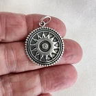 Solid 925 Sterling Silver Celtic Sun Solar  Celestial Pendant