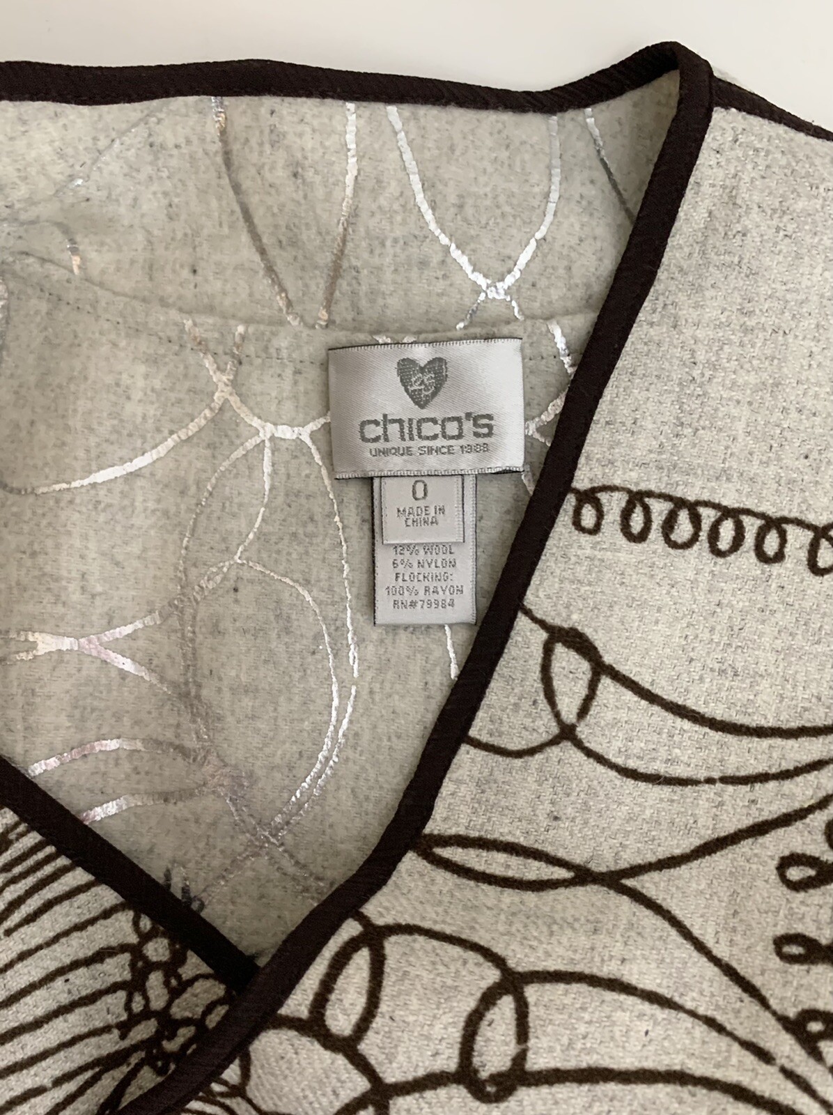 Chico’s Silver Script Cascada Reversible Jacket S… - image 7