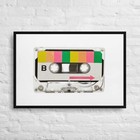 Old cassette tape design 36x24-Framed Canvas Print