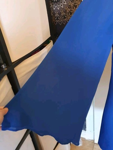 Oasis Blue Summer Dress Size 8 Short Length Cobalt Flared Sleeves - Picture 4 of 14