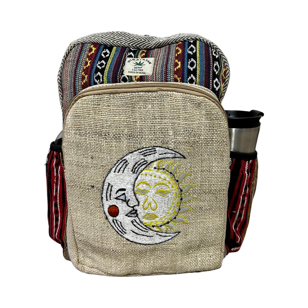 Hemp backpack travel laptop bag hippie school bag handmade eco friendly THC  free