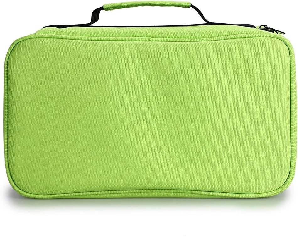 Estuche de transporte para marcadores de 60 ranuras - Organizador de lápiz labial de lona premium en verde Foto 4 de 4