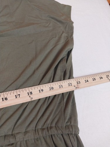 Torrid Dress Womens 3XLarge Olive Green Midi Jersey Cross Back Slit NWT - Picture 10 of 10