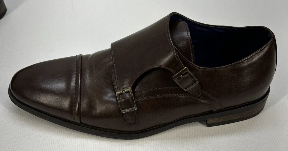 Bruno Marc New York Lateral Doble Hebilla Hutchingson-2 Hombre’s 7 1/2 Marrón Foto 2 de 4