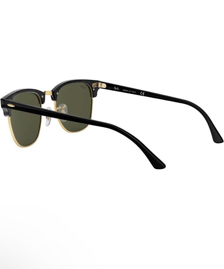 Ray-Ban RB3016 Clubmaster Square Sunglasses 49 MM Black and Gold