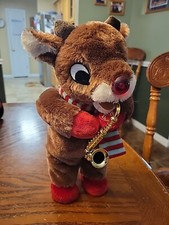 Dan Dee Rudolph Red Nose Reindeer Plush Singing Light Up TESTED/WORKS 
